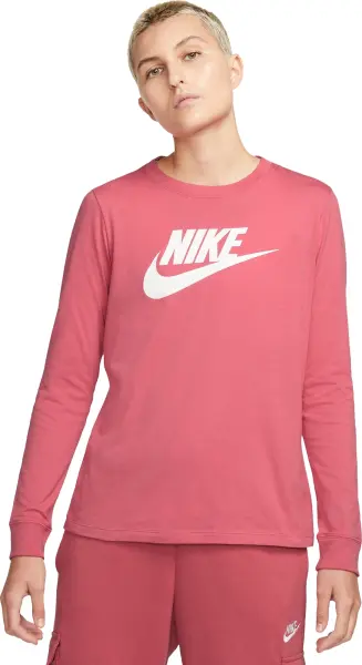 Лонгслив женский Nike SPORTSWEAR ESSENTIAL FUTURA коралловый BV6171-622