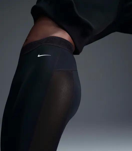 Лосини жіночі Nike PRO MID-RISE 7/8 MESH-PANELLED чорні FN4981-010