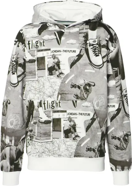 Худи Nike JORDAN BROOKLYN FLEECE серо-черно-белое FV7297-010