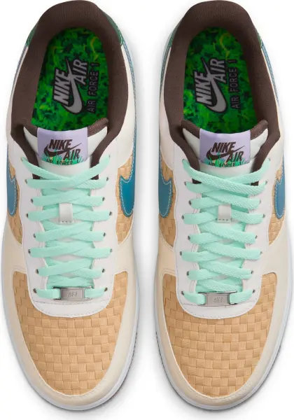 Кросівки Nike AIR FORCE 1 RETRO QS біло-коричнево-бірюзово-блакитні IB5722-100