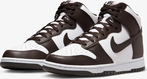 Кроссовки Nike DUNK HIGH RETRO бело-темно-коричневые DV0829-100