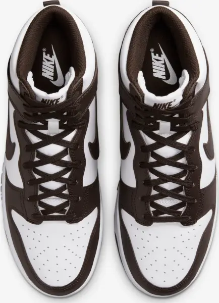 Кроссовки Nike DUNK HIGH RETRO бело-темно-коричневые DV0829-100