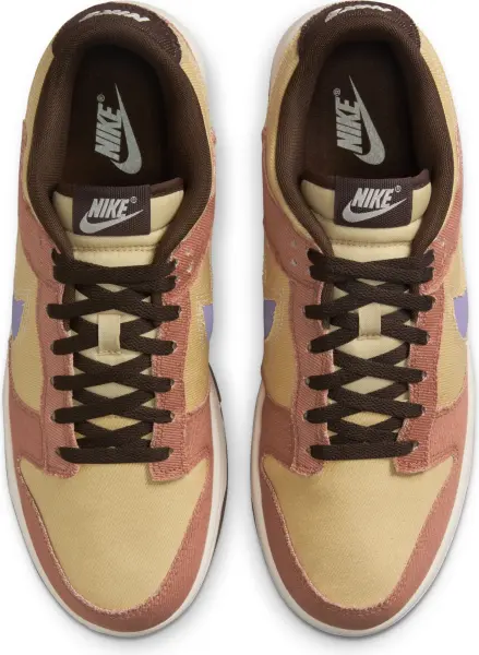 Кроссовки Nike DUNK LOW RETRO SE коричнево-бежево-фиолетовые HF3141-200
