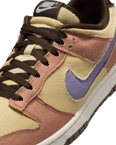 Кроссовки Nike DUNK LOW RETRO SE коричнево-бежево-фиолетовые HF3141-200