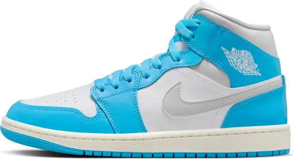 Кроссовки женские Nike AIR JORDAN 1 MID голубо-бело-светло-серые BQ6472-400