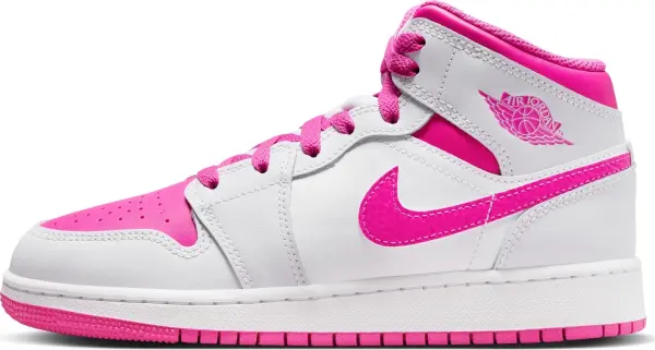 Кроссовки подростковые Nike AIR JORDAN 1 MID (GS) бело-розовые FD8780-500