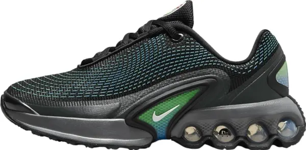 Кроссовки подростковые Nike AIR MAX DN (GS) черно-салатово-голубые FB8987-010