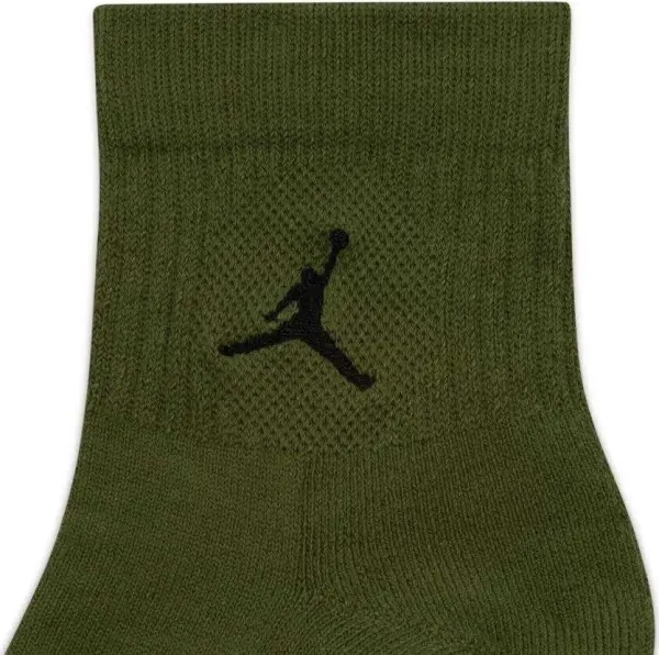 Носки Nike JORDAN EVERYDAY ANKLE оливковые, темно-синие, темно-оранжевые (3 пары) DX9655-912