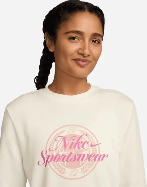 Світшот жіночий Nike SPORTSWEAR CLUB FLEECE GRAPHIC кремово-рожевий HV2342-133