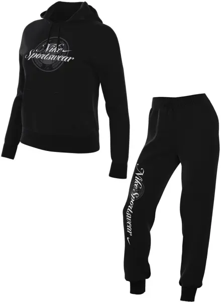 Спортивный костюм женский Nike SPORTSWEAR CLUB FLEECE GRAPHIC черно-белый IH8496-010__HV2346-010
