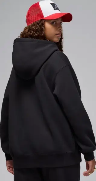 Худі жіноче Nike JORDAN FLIGHT FLEECE SATIN-LINED PULLOVER HOODIE чорне FV7050-010