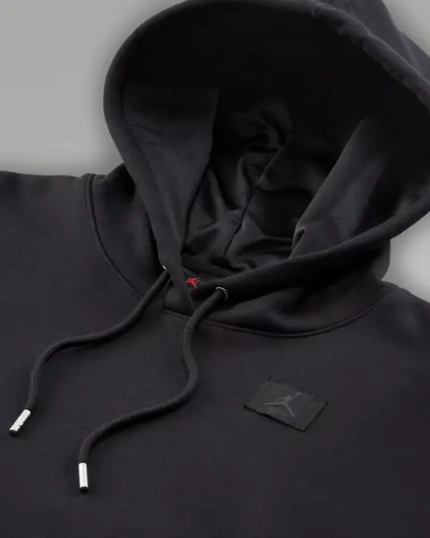 Худі жіноче Nike JORDAN FLIGHT FLEECE SATIN-LINED PULLOVER HOODIE чорне FV7050-010