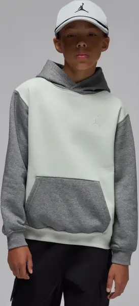 Худи подростковое Nike JORDAN BROOKLYN FLEECE серо-светло-серое 95F116-F40