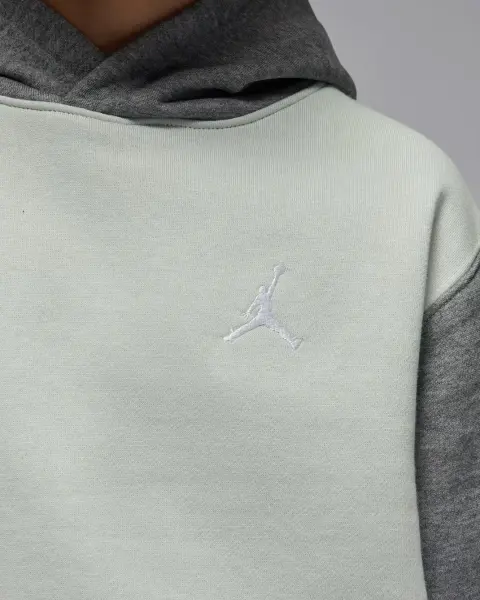 Худи подростковое Nike JORDAN BROOKLYN FLEECE серо-светло-серое 95F116-F40
