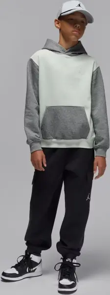 Худи подростковое Nike JORDAN BROOKLYN FLEECE серо-светло-серое 95F116-F40