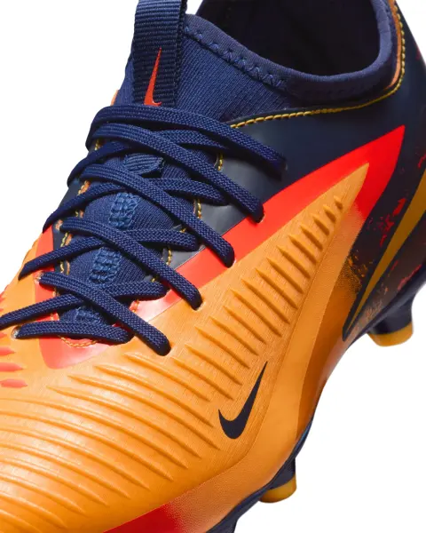 Бутсы детские Nike JR PHANTOM 6 LOW ACADEMY 'ERLING HAALAND' FG/MG EH оранжево-красно-темно-синие HQ2032-800