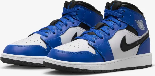 Кроссовки подростковые Nike AIR JORDAN 1 MID (GS) сине-бело-черные DQ8423-402