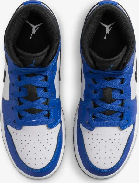 Кроссовки подростковые Nike AIR JORDAN 1 MID (GS) сине-бело-черные DQ8423-402