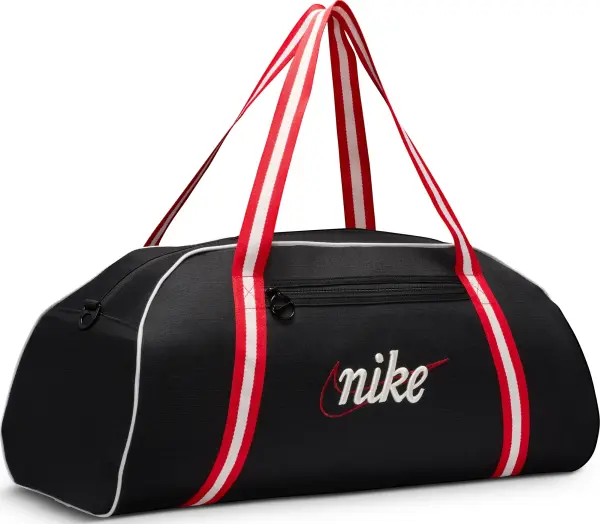 Сумка спортивна жіноча Nike GYM CLUB TRAINING RETRO 24L чорно-червоно-біла DH6863-015