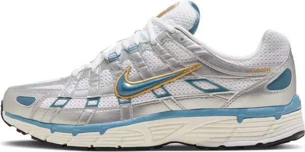 Кроссовки Nike P-6000 бело-серебряно-голубо-золотые HJ7246-100