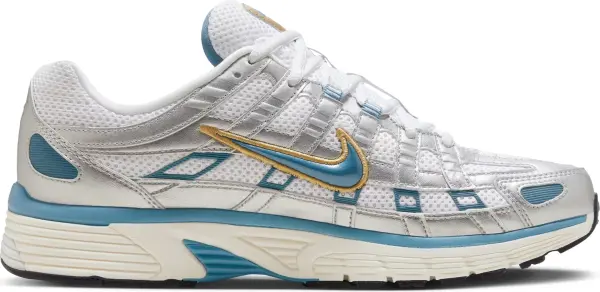 Кроссовки Nike P-6000 бело-серебряно-голубо-золотые HJ7246-100