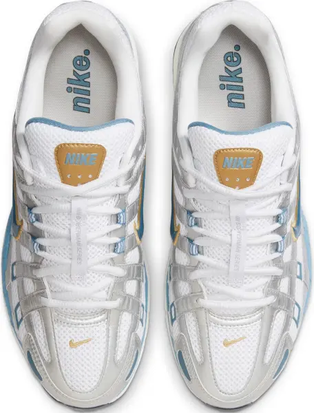 Кроссовки Nike P-6000 бело-серебряно-голубо-золотые HJ7246-100