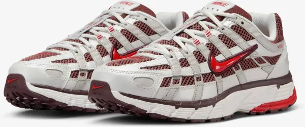 Кроссовки женские Nike P-6000 светло-серо-красно-бордовые HJ9598-100