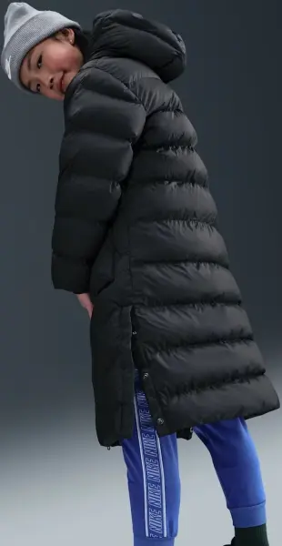 Куртка підліткова Nike SPORTSWEAR ALL DAY PLAY THERMA-FIT LOOSE-FIT FULL-LENGTH чорна HJ2538-010