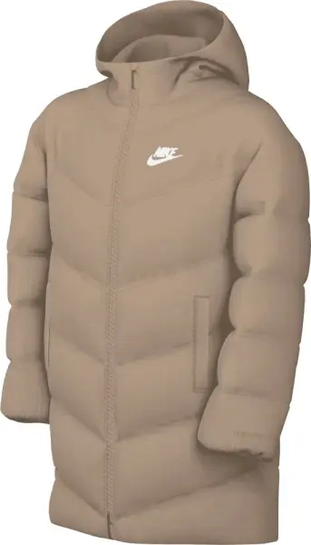 Куртка підліткова Nike SPORTSWEAR ALL DAY PLAY THERMA-FIT LOOSE-FIT MID-LENGTH бежева HJ2722-200