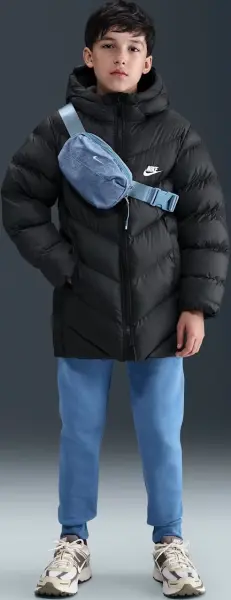 Куртка подростковая Nike SPORTSWEAR ALL DAY PLAY THERMA-FIT LOOSE-FIT MID-LENGTH черная HJ2722-010