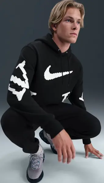 Худи Nike SPORTSWEAR CLUB FLEECE черно-белое IH4258-010