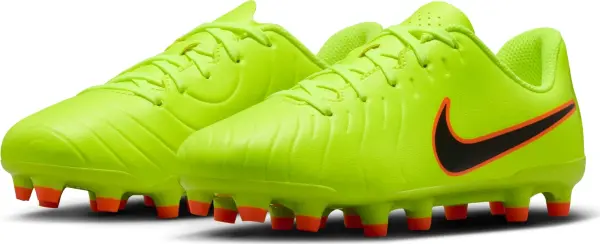 Бутси дитячі Nike JR TIEMPO LEGEND 10 CLUB FG/MG лаймово-оранжево-чорні DV4352-701
