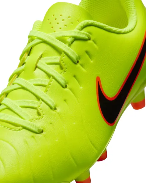 Бутси дитячі Nike JR TIEMPO LEGEND 10 CLUB FG/MG лаймово-оранжево-чорні DV4352-701