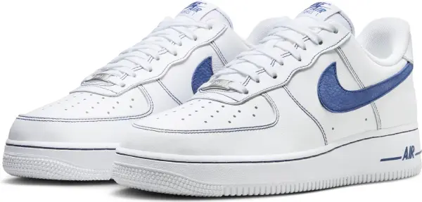Кроссовки Nike AIR FORCE 1 '07 LV8 бело-темно-синие HQ2037-100