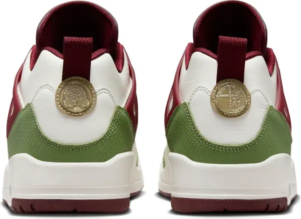 Кроссовки Nike JORDAN SPIZIKE LOW LUNAR NEW YEAR молочно-бордово-зеленые FJ6372-100