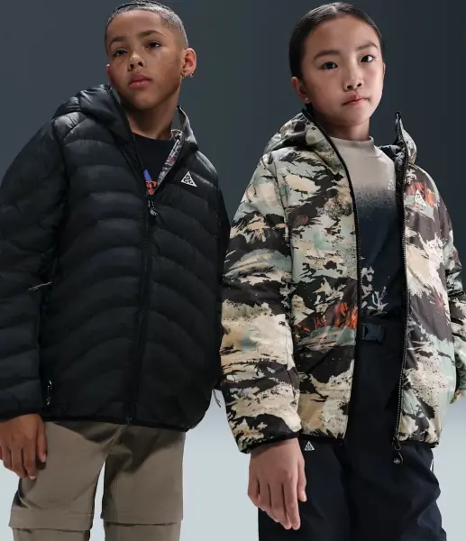 Куртка двостороння підліткова Nike ACG 'LAVA FLOW' THERMA-FIT ADV чорно-бежево-м'ятна HQ9648-010