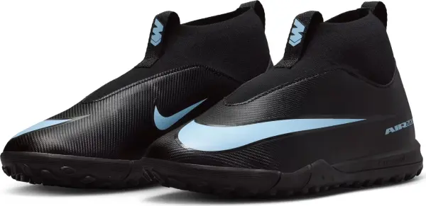Сороконіжки (шиповки) дитячі Nike JR MERCURIAL ZOOM SUPERFLY 10 ACADEMY TF чорно-блакитні FQ8310-001