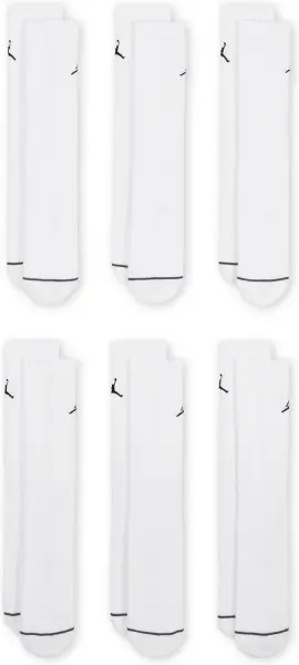 Шкарпетки Nike JORDAN EVERYDAY CUSHIONED CREW 6PR білі (6 пар) HV6228-100