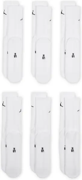 Шкарпетки Nike JORDAN EVERYDAY CUSHIONED CREW 6PR білі (6 пар) HV6228-100