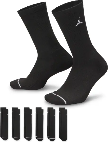 Шкарпетки Nike JORDAN EVERYDAY CUSHIONED CREW 6PR чорні (6 пар) HV6228-010