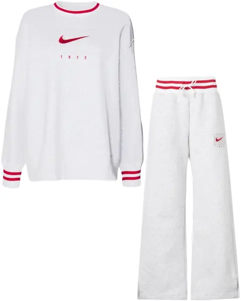 Спортивный костюм женский Nike SPORTSWEAR PHOENIX FLEECE светло-серо-красный HJ0949-051__HJ0909-051