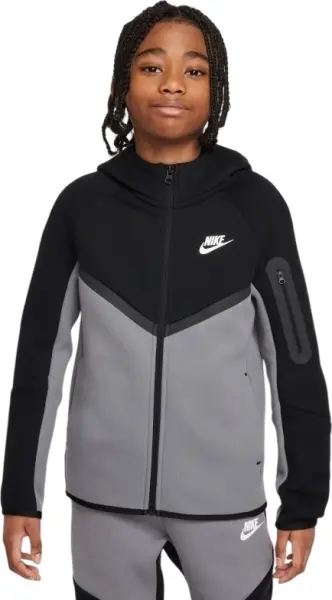 Толстовка підліткова Nike SPORTSWEAR TECH FLEECE сіро-чорна HV5867-084