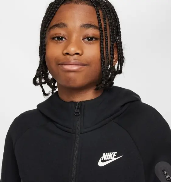 Толстовка підліткова Nike SPORTSWEAR TECH FLEECE сіро-чорна HV5867-084