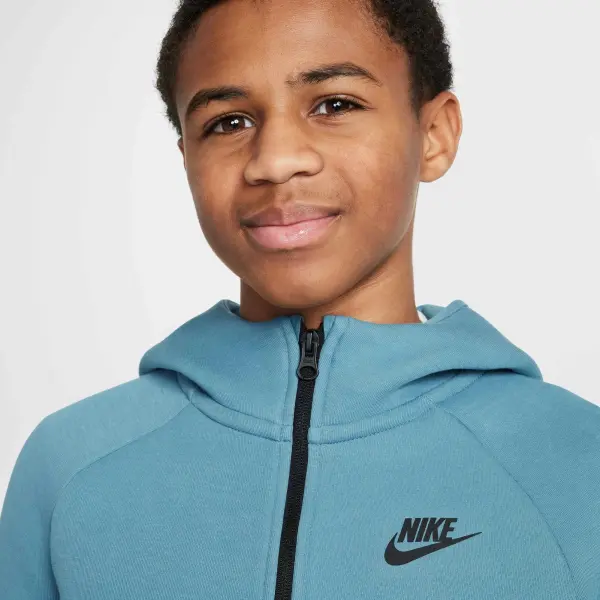 Толстовка подростковая Nike SPORTSWEAR TECH FLEECE темно-бирюзово-голубая HV5867-476