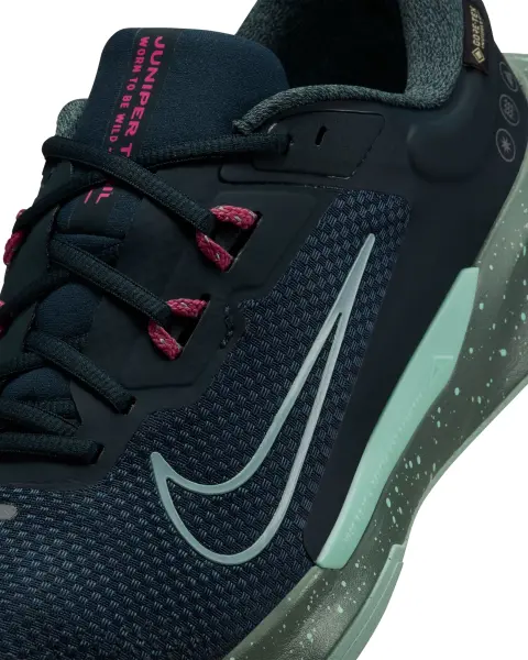 Кросівки для трейлранінгу Nike JUNIPER TRAIL 2 GORE-TEX WATERPROOF темно-зелено-м'ятно-рожеві HM9734-302
