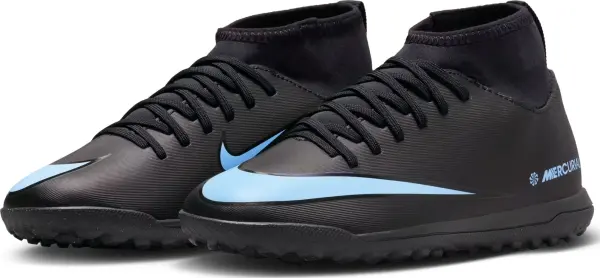 Сороконожки (шиповки) детские Nike JR MERCURIAL SUPERFLY 10 CLUB TF черно-голубые FQ8313-003