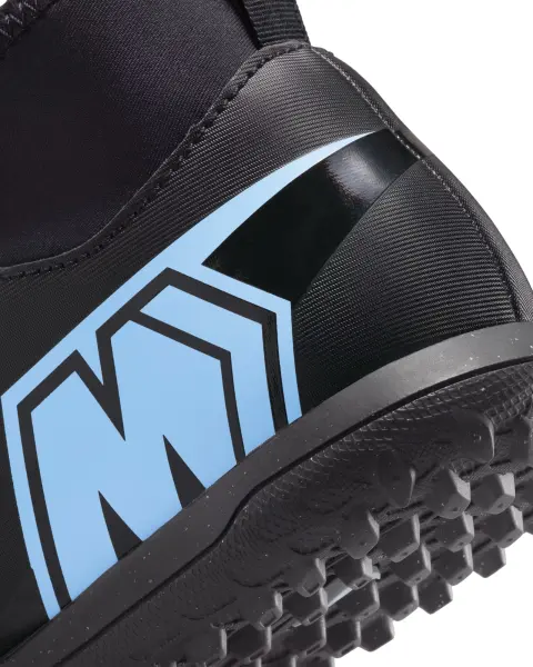 Сороконожки (шиповки) детские Nike JR MERCURIAL SUPERFLY 10 CLUB TF черно-голубые FQ8313-003