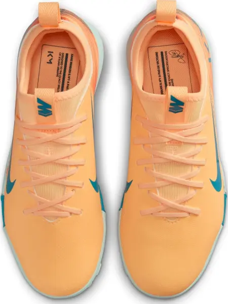 Сороконожки (шиповки) детские Nike JR MERCURIAL ZOOM VAPOR 16 ACADEMY KYLIAN MBAPPÉ TF оранжево-темно-бирюзовые FQ8285-801