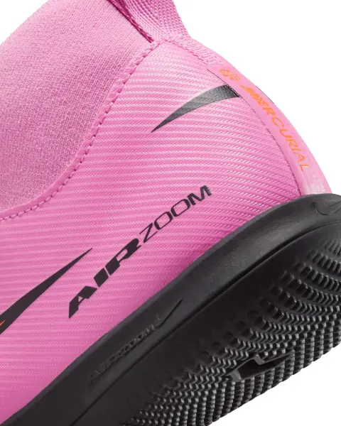 Футзалки (бампы) детские Nike JR MERCURIAL ZOOM SUPERFLY 10 ACADEMY IC розово-красные FQ8312-600