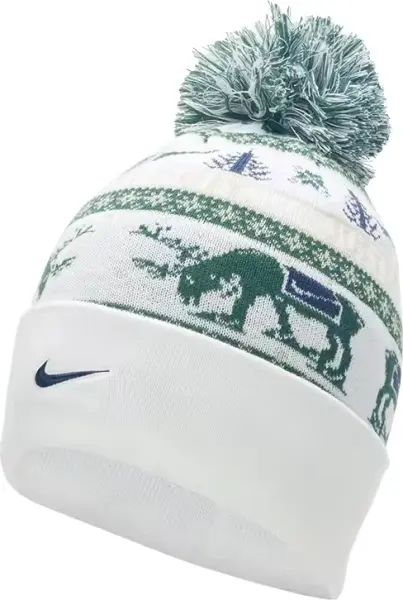 Шапка підліткова Nike PEAK STANDARD CUFF BEANIE молочно-зелено-синя HV7025-133
